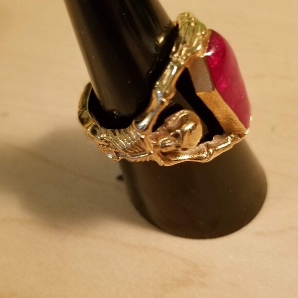 Creepy coffin and skull ring, pair, NWOT - Picture 3 of 10
